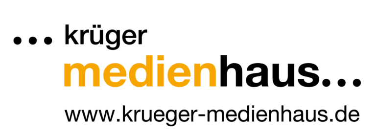 Logo Krüger Medienhaus gelb, schwarz